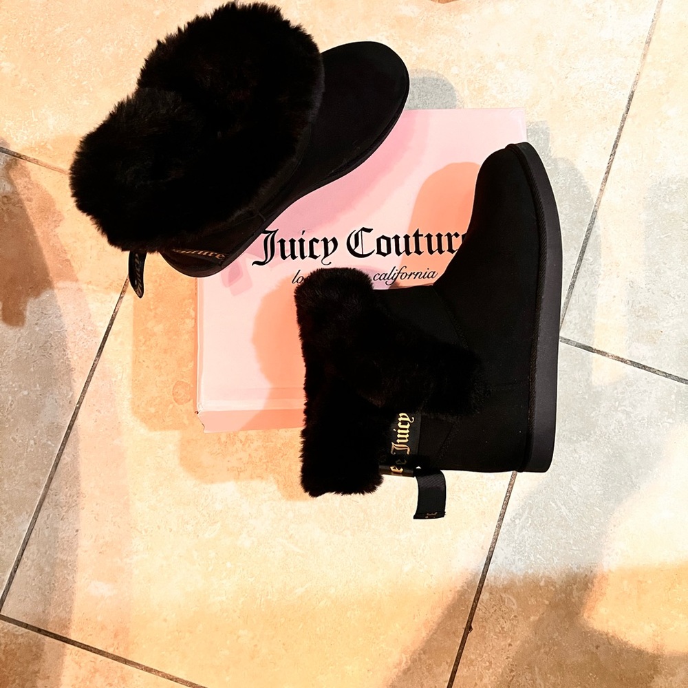 Juicy Couture black suede booties, New
